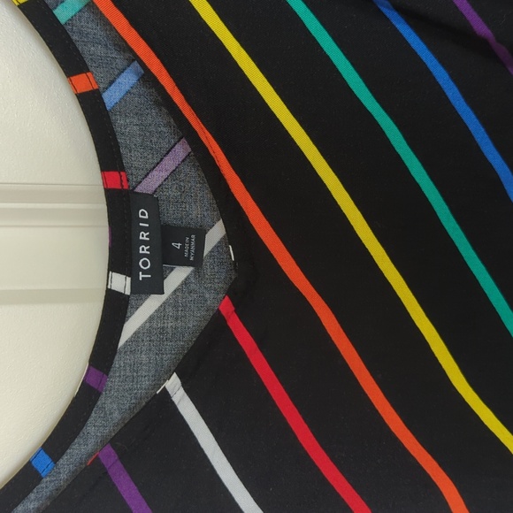 TORRID Rainbow Stripe Top SIZE 4 - Picture 2 of 2